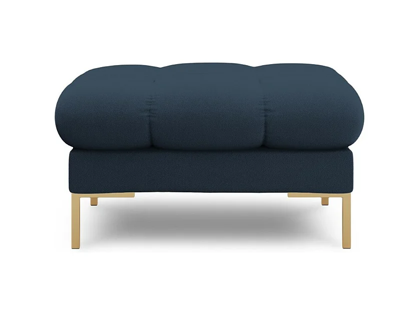 Cosmopolitan Design - Pouf "Bali" aus strukturiertem Stoff blau - 60x60x41cm