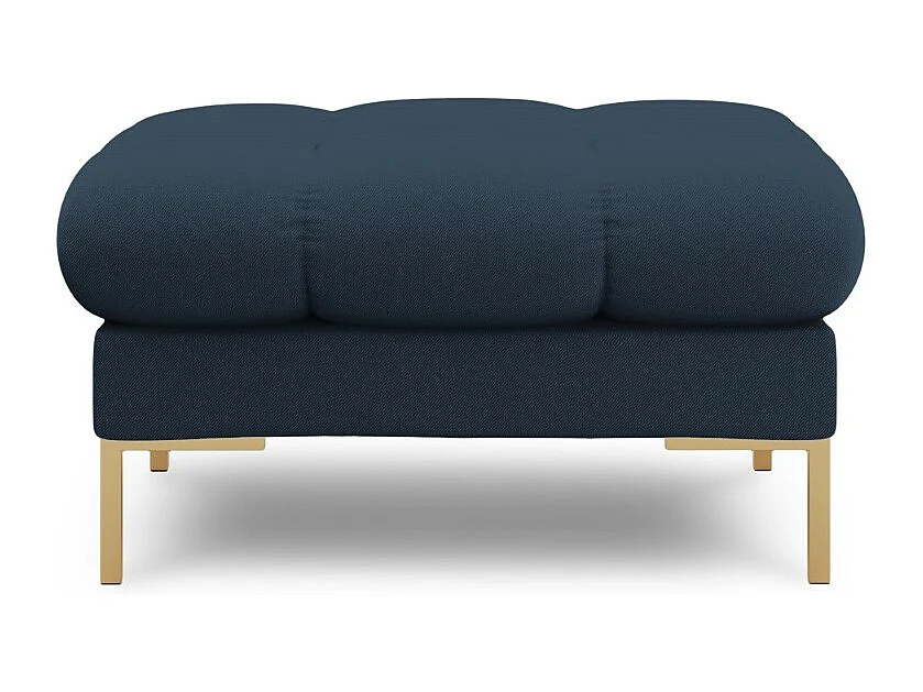 Cosmopolitan Design - Pouf "Bali" en tissu structurel bleu - 60x60x41cm