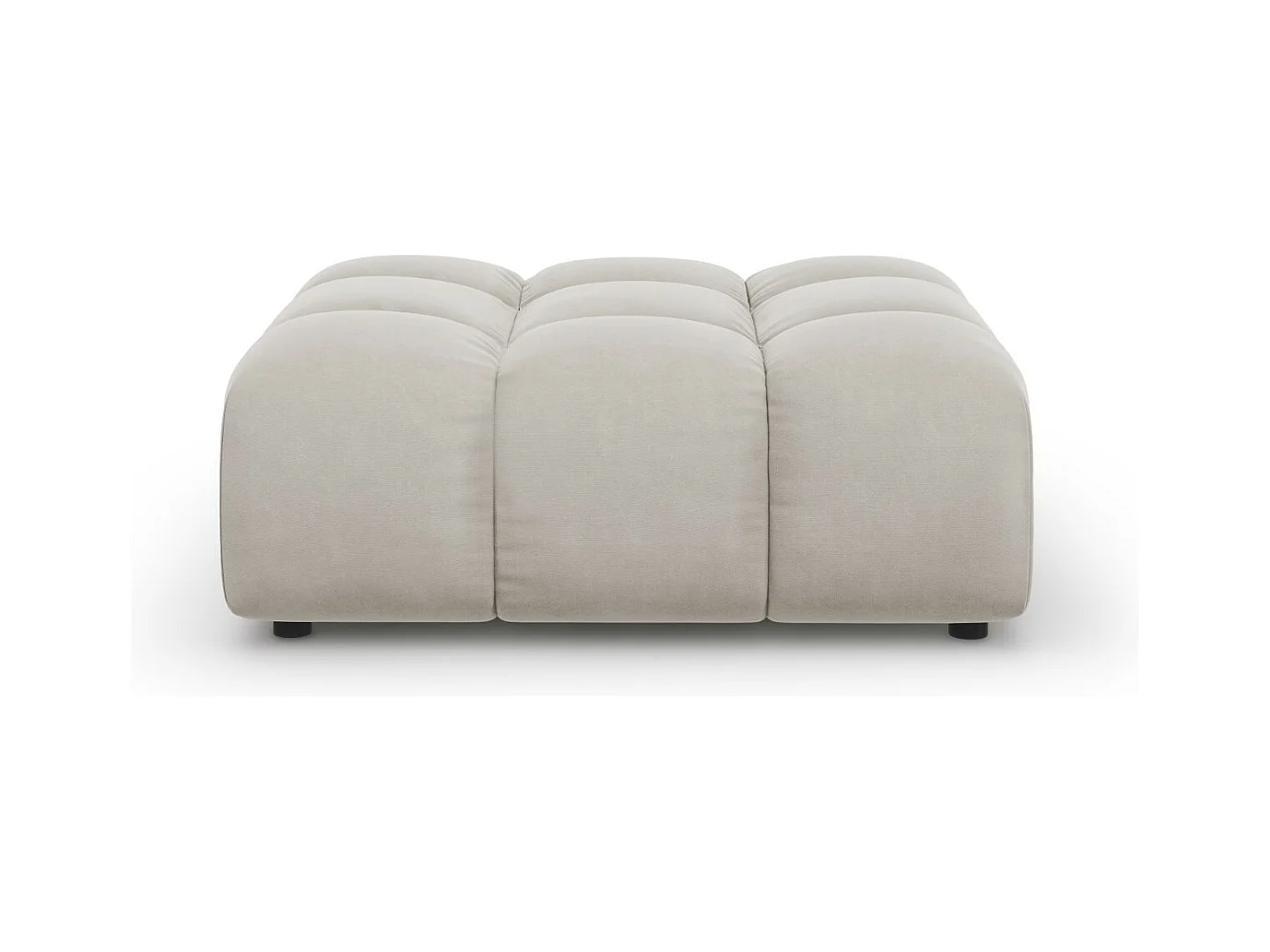 Cosmopolitan Design - Pouf "Sky" en velours beige clair - 102x80x43cm