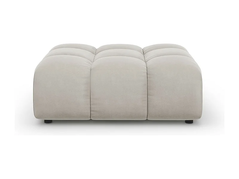 Cosmopolitan Design - Pouf "Sky" en velours beige clair - 102x80x43cm
