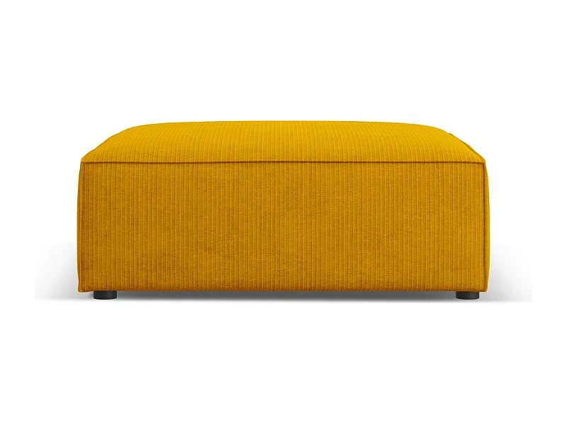 Cosmopolitan Design - Pouf "Arendal" aus Chenille-Stoff mit Rippeneffekt senf - 102x80x40cm
