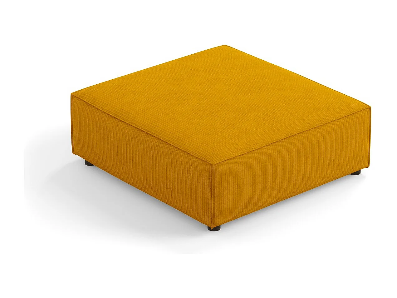 Cosmopolitan Design - Puf, "Arendal" szenil z efektem prążkowania, musztardowy - 102x80x40cm