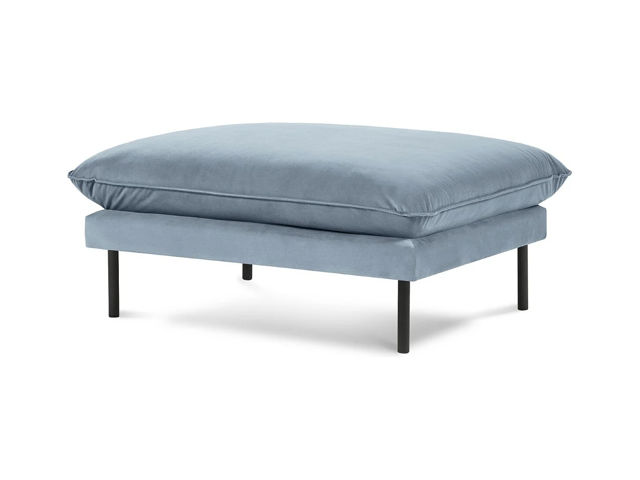 Cosmopolitan Design - Pouf "Vienna" en velours bleu - 100x80x43cm