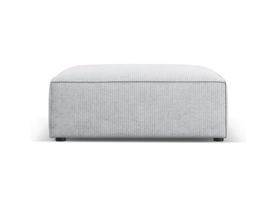 Cosmopolitan Design - Pouf "Arendal" en chenille avec un effet côtelé gris clair - 102x80x40cm