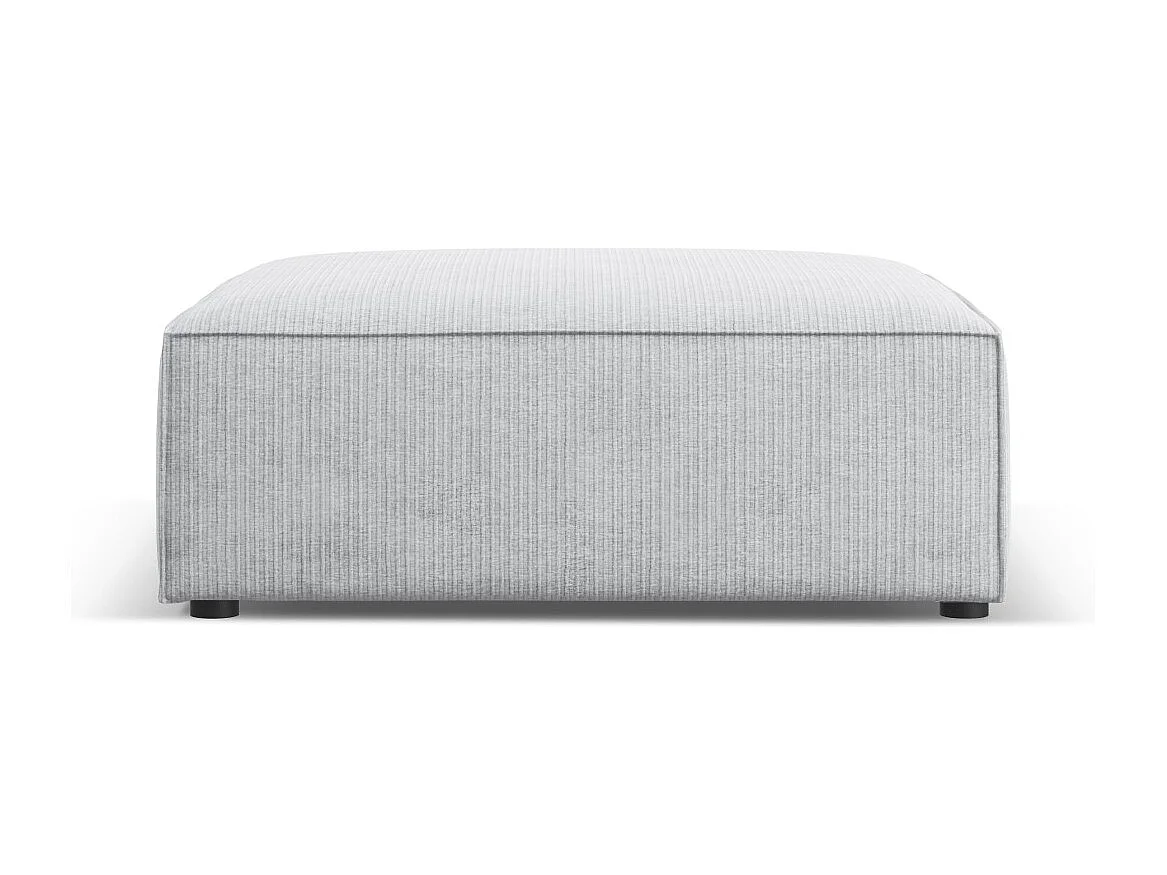 Cosmopolitan Design - Pouf "Arendal" en chenille avec un effet côtelé gris clair - 102x80x40cm