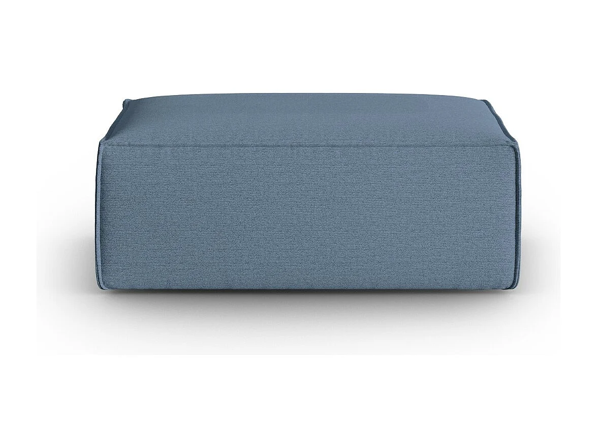 Cosmopolitan Design - Pouf "Mackay" en velours structuré blue jeans - 100x69x40cm