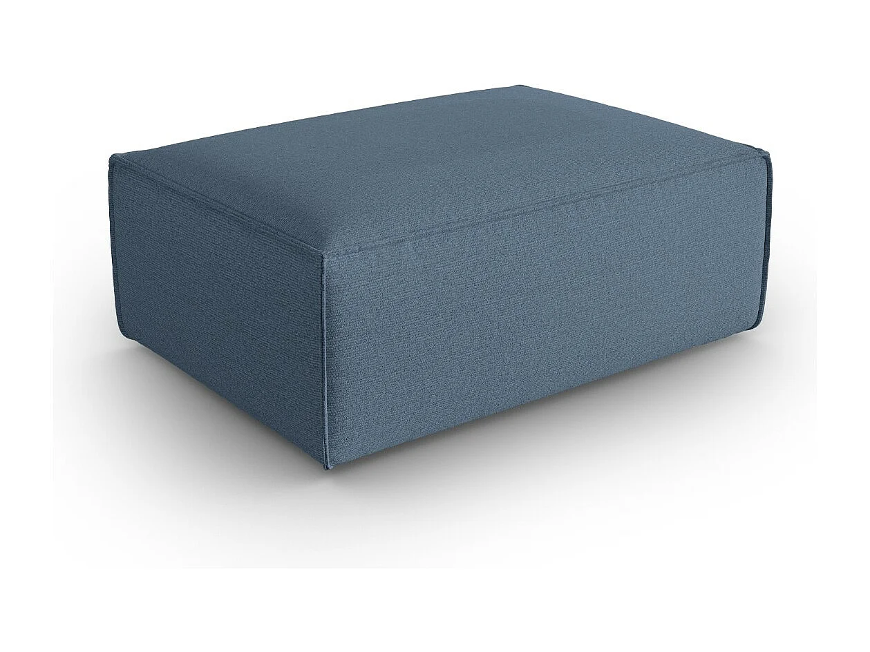 Cosmopolitan Design - Pouf "Mackay" en velours structuré blue jeans - 100x69x40cm