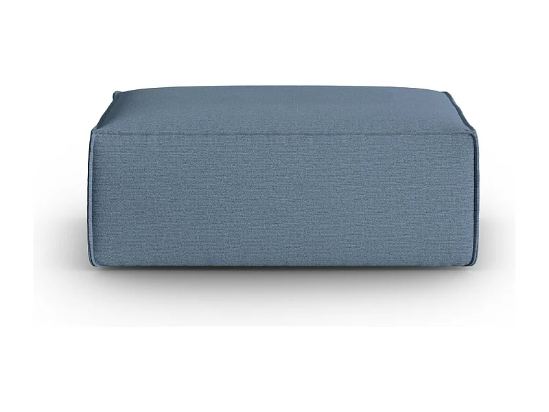 Cosmopolitan Design - Pouf "Mackay" en velours structuré blue jeans - 100x69x40cm