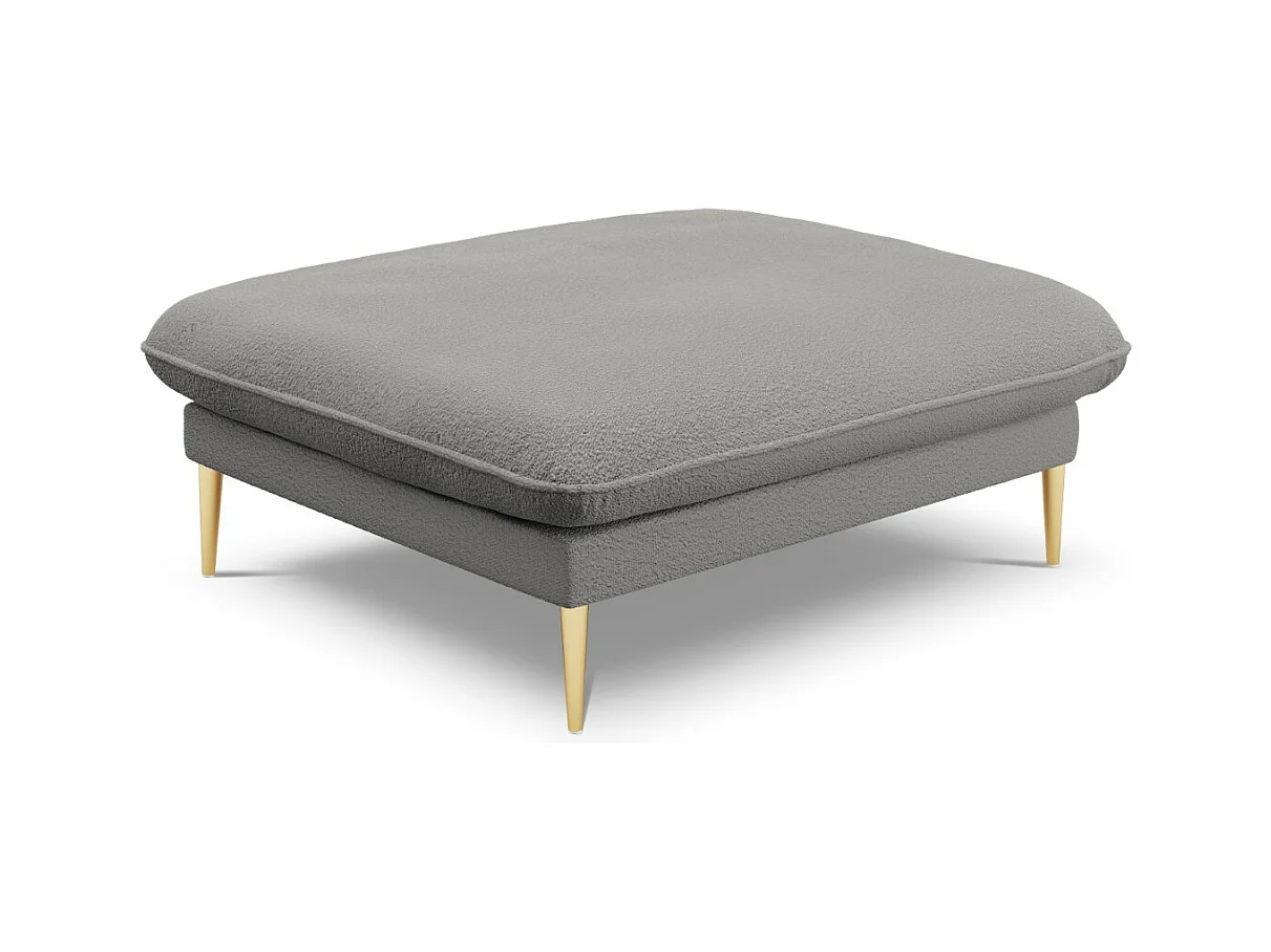 Cosmopolitan Design - Poef "Vienna" Boucle, Grijs - 100x80x43cm