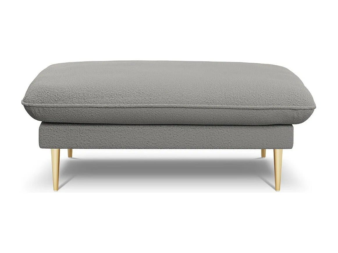 Cosmopolitan Design - Pufe "Vienna" em tecido bouclé cinza - 100x80x43cm