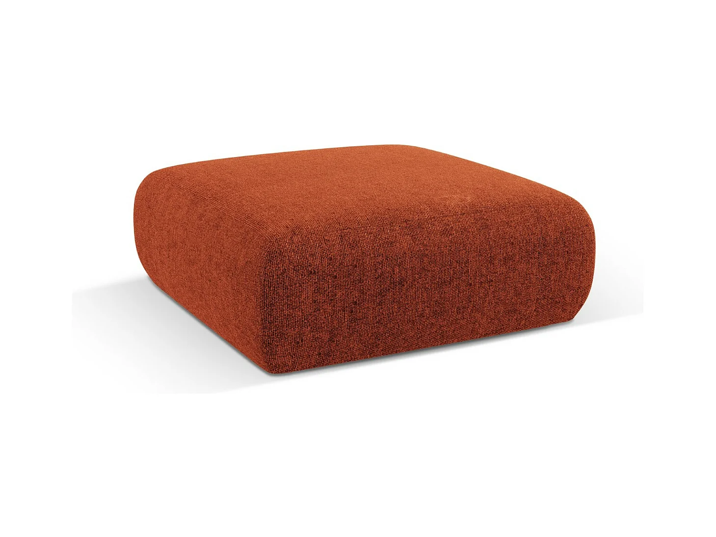 Cosmopolitan Design - Pouf "Nolio" 2 places en chenille terracotta - 100x100x36cm