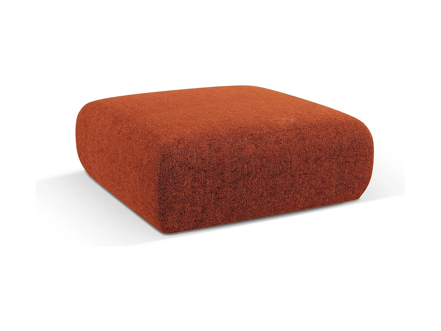Cosmopolitan Design - Pouf "Nolio" 2 places en chenille terracotta - 100x100x36cm