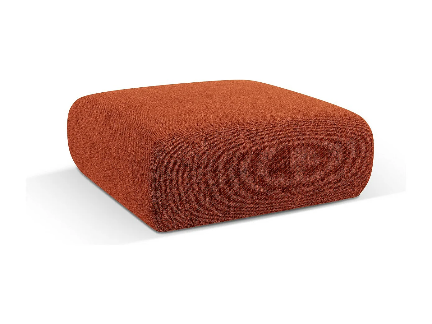 Cosmopolitan Design - Pouf "Nolio" 2 places en chenille terracotta - 100x100x36cm