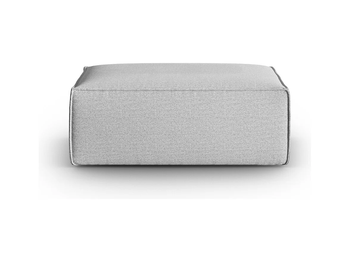 Cosmopolitan Design - Pouf "Mackay" en velours structuré gris - 100x69x40cm