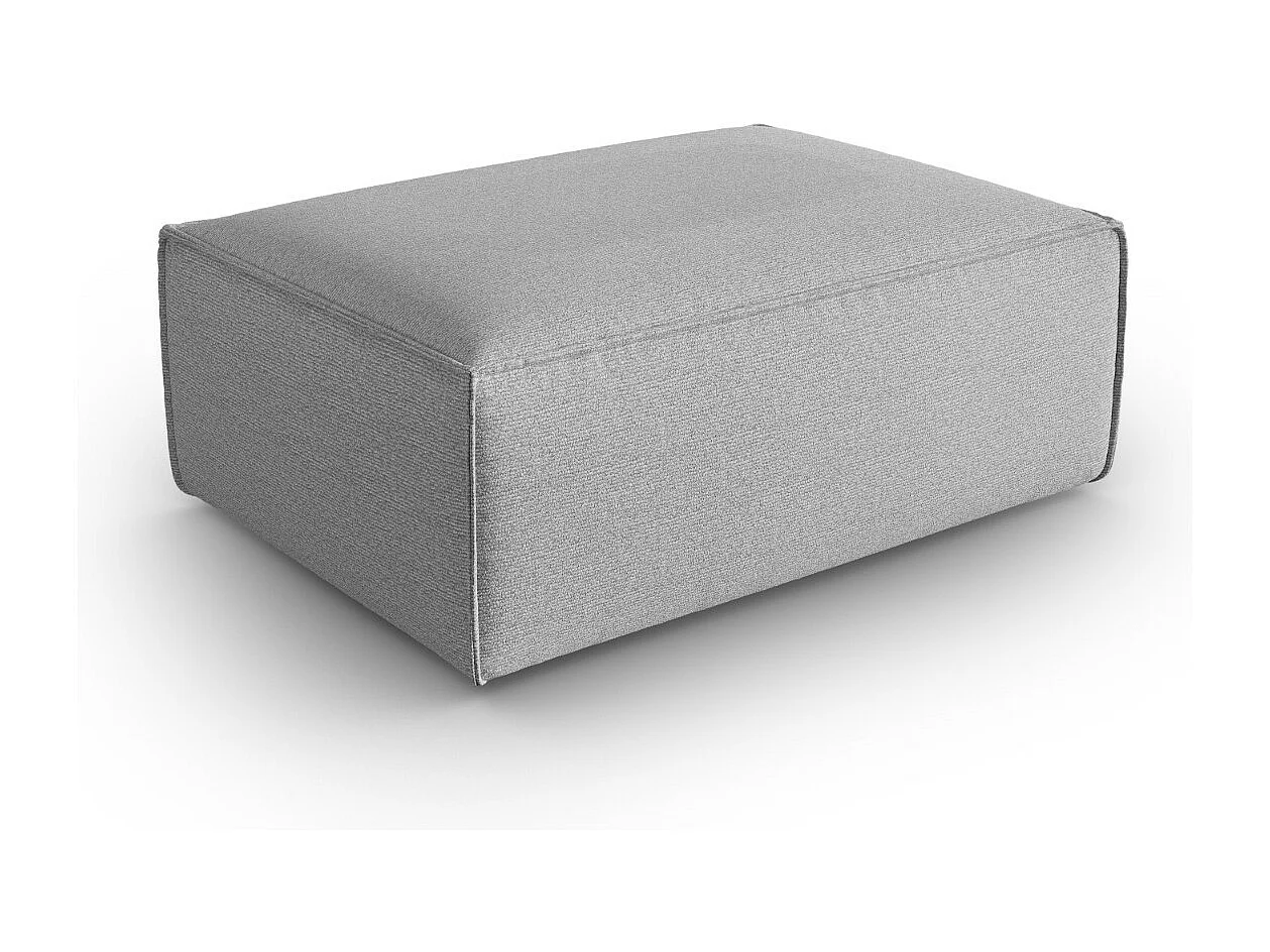 Cosmopolitan Design - Pufe "Mackay" em veludo estruturado cinza - 100x69x40cm