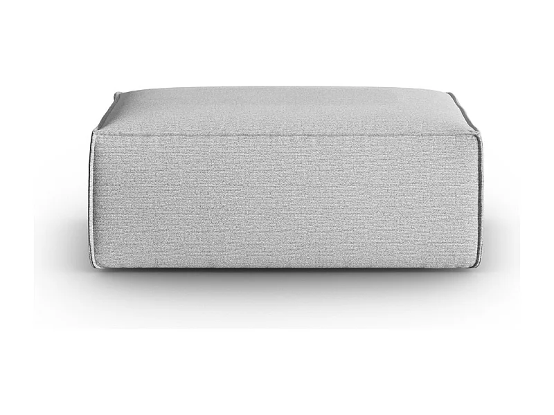 Cosmopolitan Design - Pouf "Mackay" en velours structuré gris - 100x69x40cm