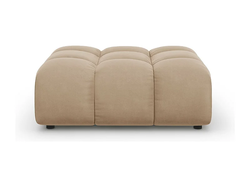 Cosmopolitan Design - Pouf "Sky" aus Samt sandfarben - 102x80x43cm