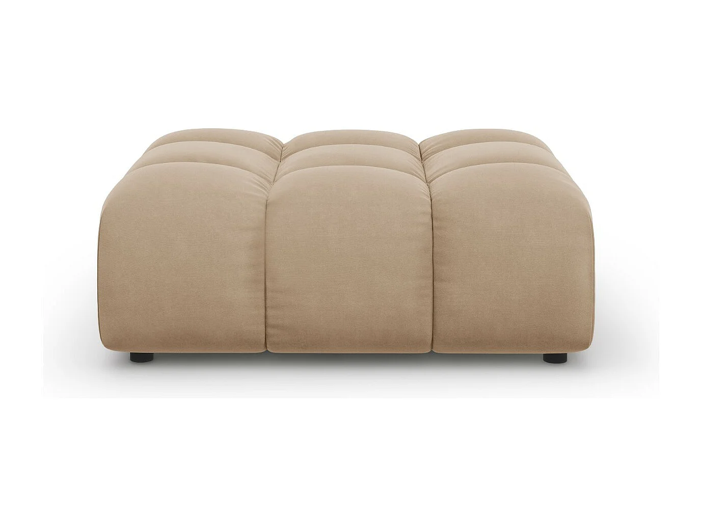 Cosmopolitan Design - Pouf "Sky" en velours le sable - 102x80x43cm