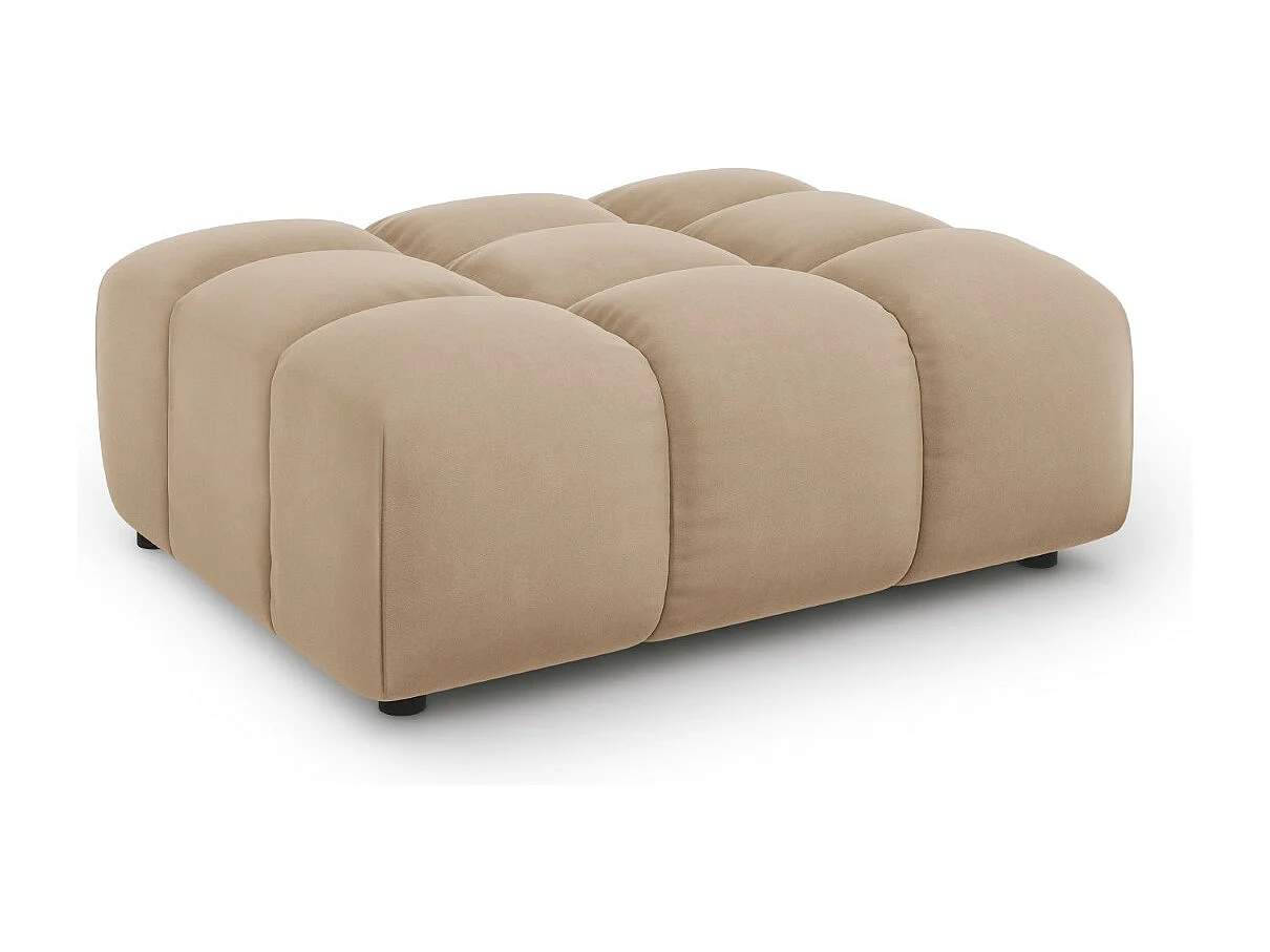 Cosmopolitan Design - Pouf "Sky" en velours le sable - 102x80x43cm