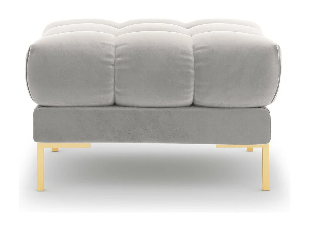 Cosmopolitan Design - Poef "Bali" Flueel, Geld - 60x60x41cm