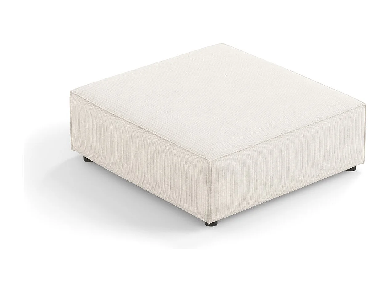 Cosmopolitan Design - Puf "Arendal" de tejido chenilla con efecto acanalado marfil - 102x80x40cm