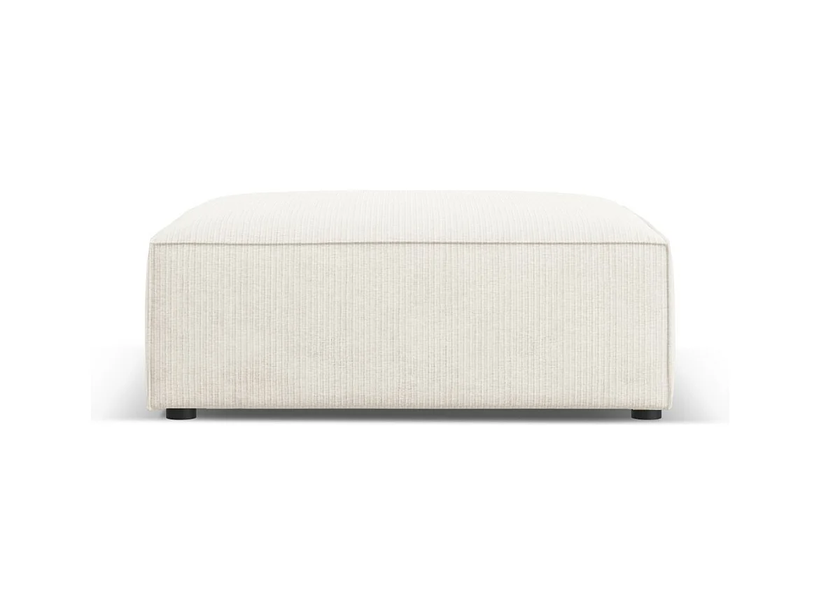 Cosmopolitan Design - Pouf "Arendal" en chenille avec un effet côtelé ivoire - 102x80x40cm