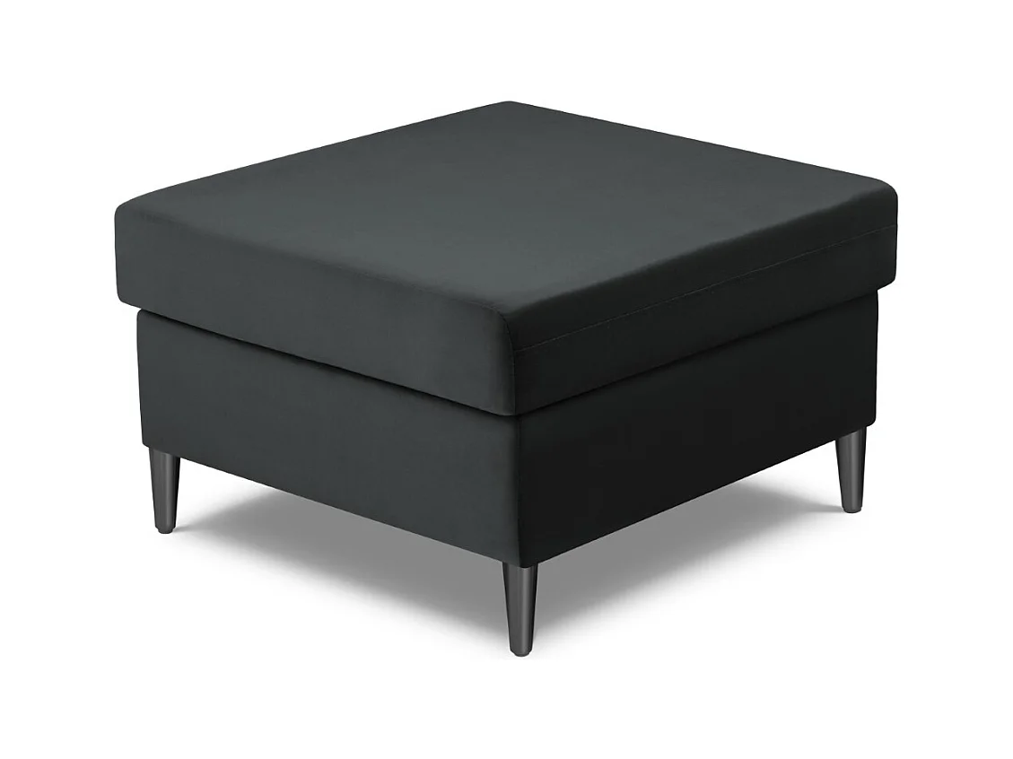 Cosmopolitan Design - Poef "Kyoto" Flueel, Donkergrijs - 70x70x45cm