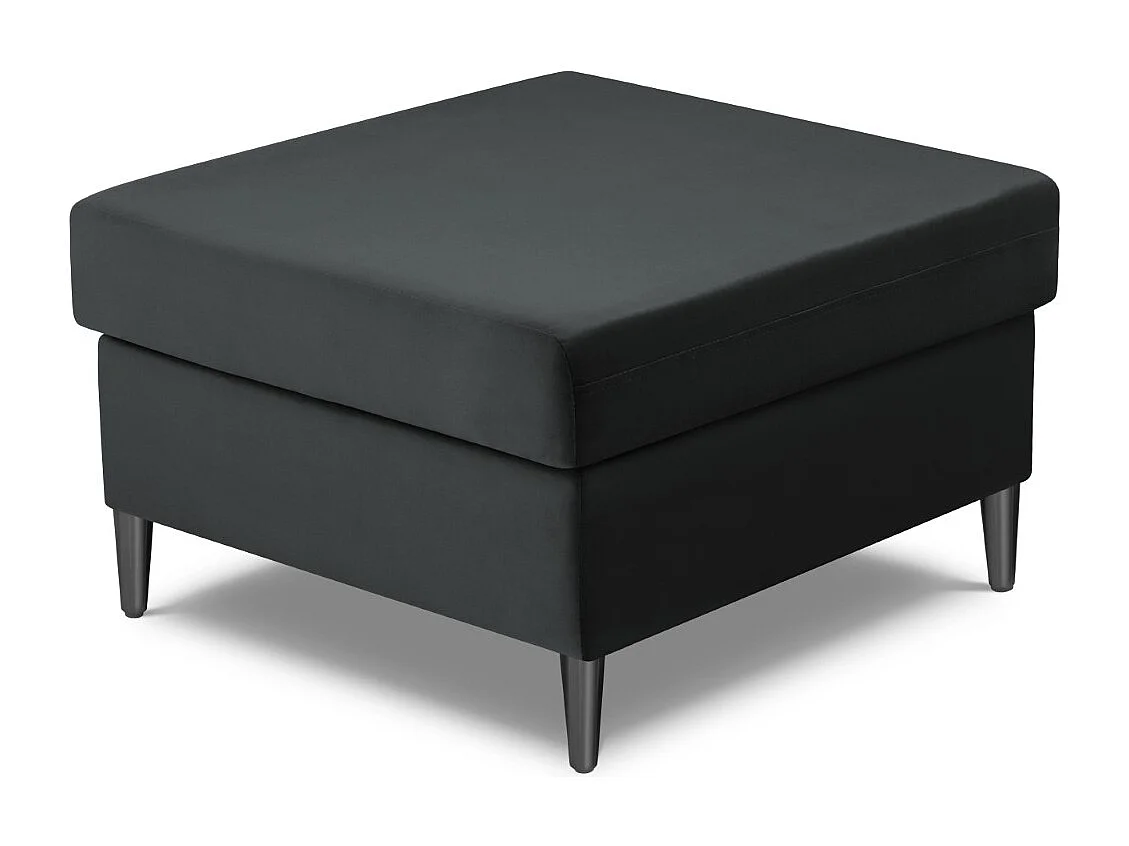 Cosmopolitan Design - Pufe "Kyoto" em veludo cinza escuro - 70x70x45cm