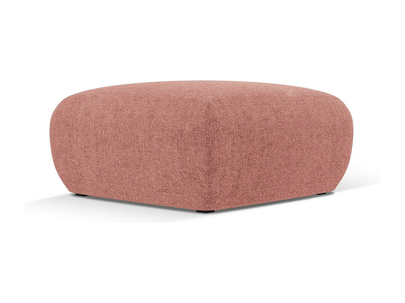 Cosmopolitan Design - Pouf "Nolio" en chenille rose - 75x75x36cm