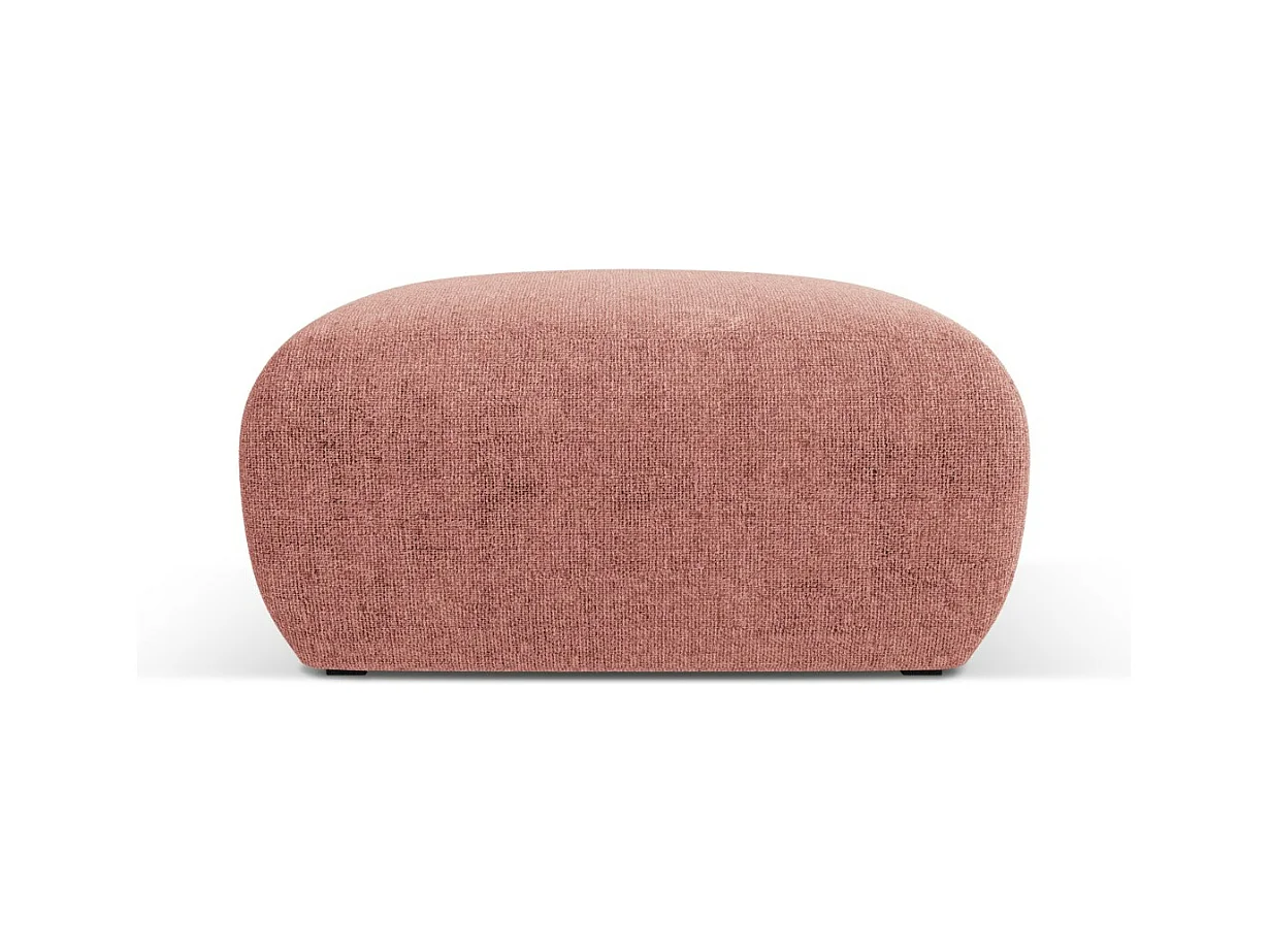 Cosmopolitan Design - Pouf "Nolio" en chenille rose - 75x75x36cm
