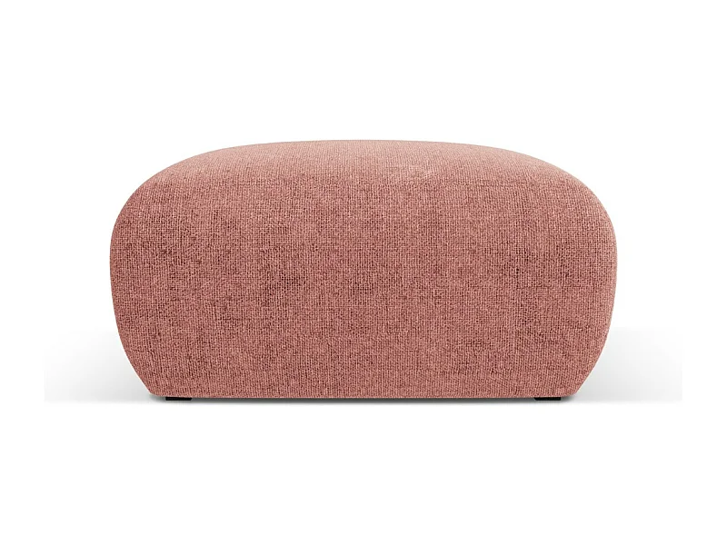 Cosmopolitan Design - Pufe "Nolio" em tecido chenille rosa - 75x75x36cm