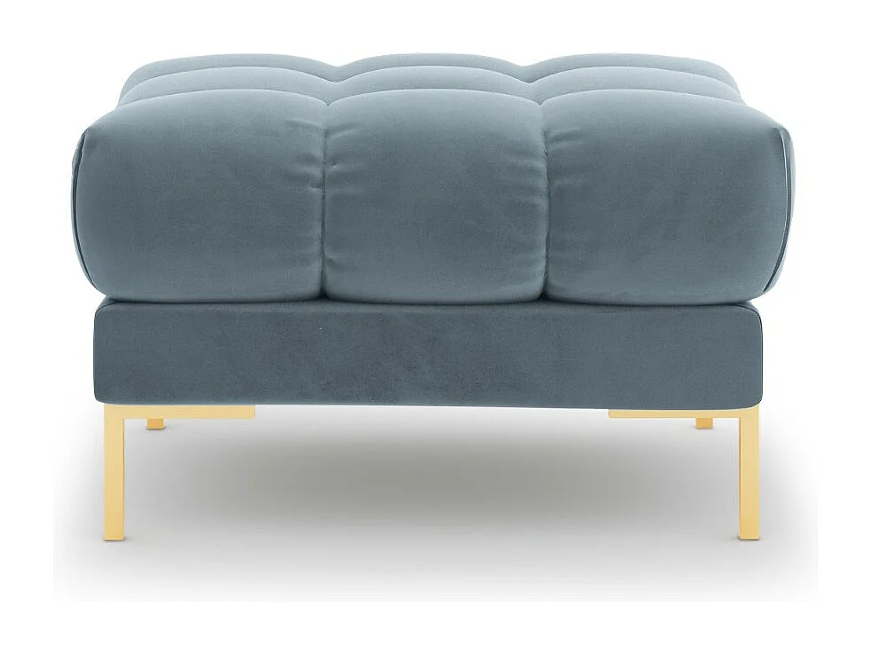 Cosmopolitan Design - Puf "Bali" de terciopelo azul claro - 60x60x41cm