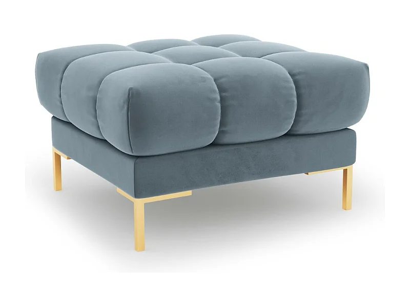 Cosmopolitan Design - Pufe "Bali" em veludo azul claro - 60x60x41cm