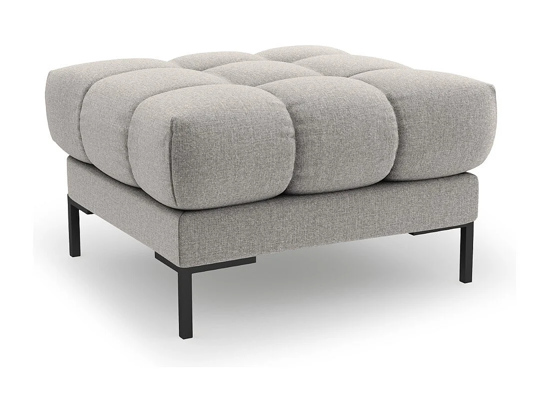 Cosmopolitan Design - Poef "Bali" Structurele stof, Lichtgrijs - 60x60x41cm