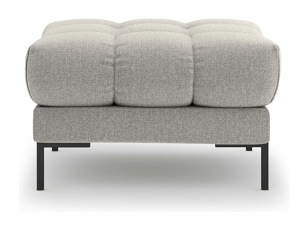 Cosmopolitan Design - Pufe "Bali" em tecido estrutural cinza claro - 60x60x41cm