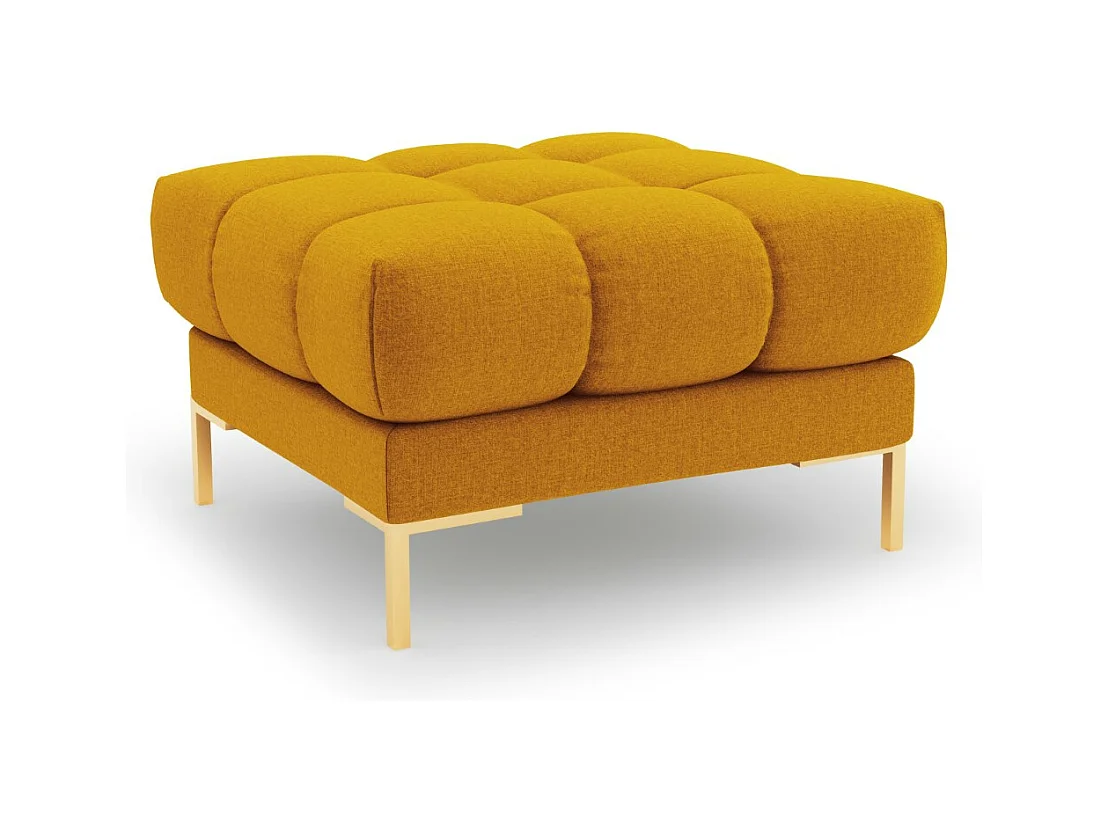 Cosmopolitan Design - Poef "Bali" Structurele stof, GEEL - 60x60x41cm