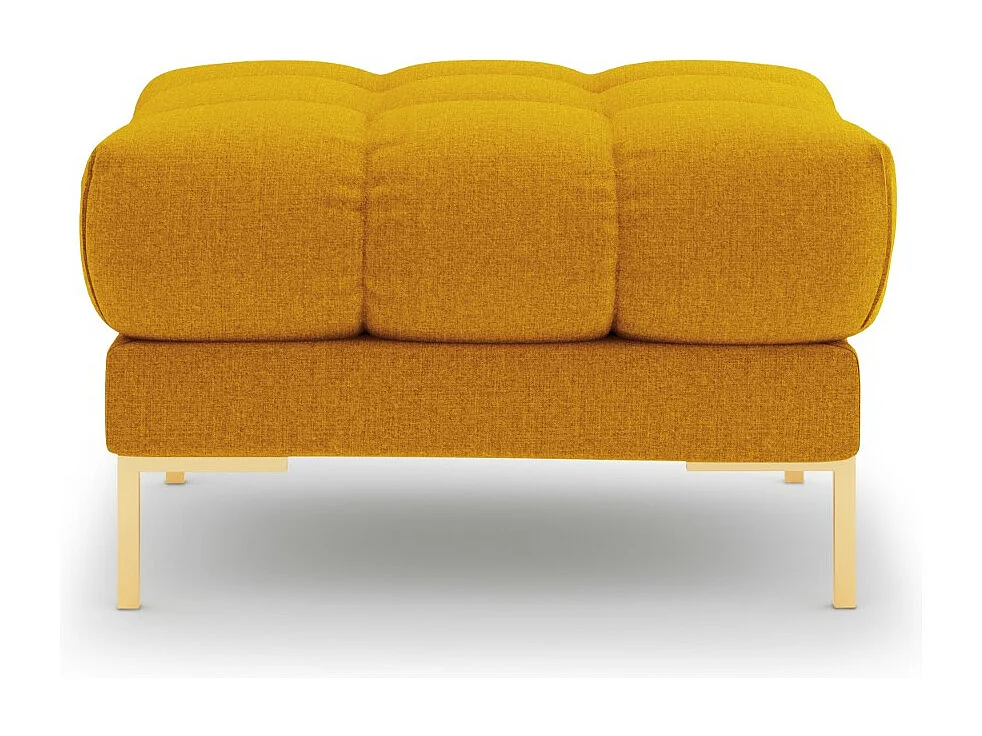 Cosmopolitan Design - Poef "Bali" Structurele stof, GEEL - 60x60x41cm