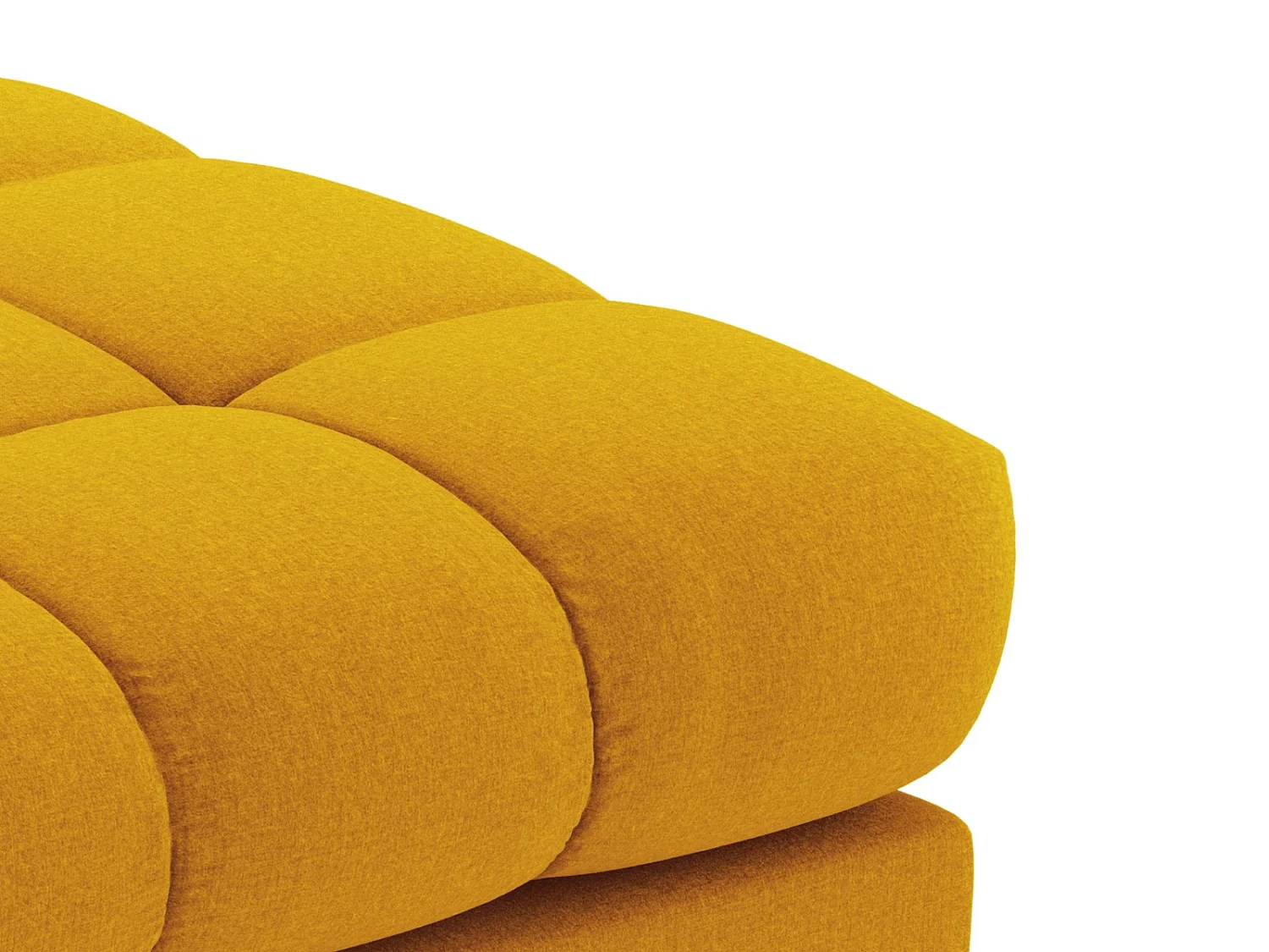 Cosmopolitan Design - Pouf "Bali" en tissu structurel jaune - 60x60x41cm