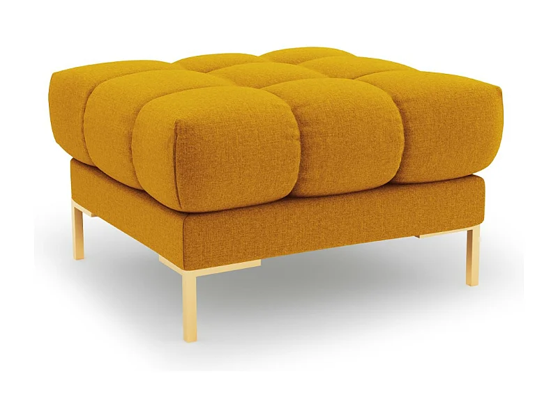 Cosmopolitan Design - Pufe "Bali" em tecido estrutural amarelo - 60x60x41cm