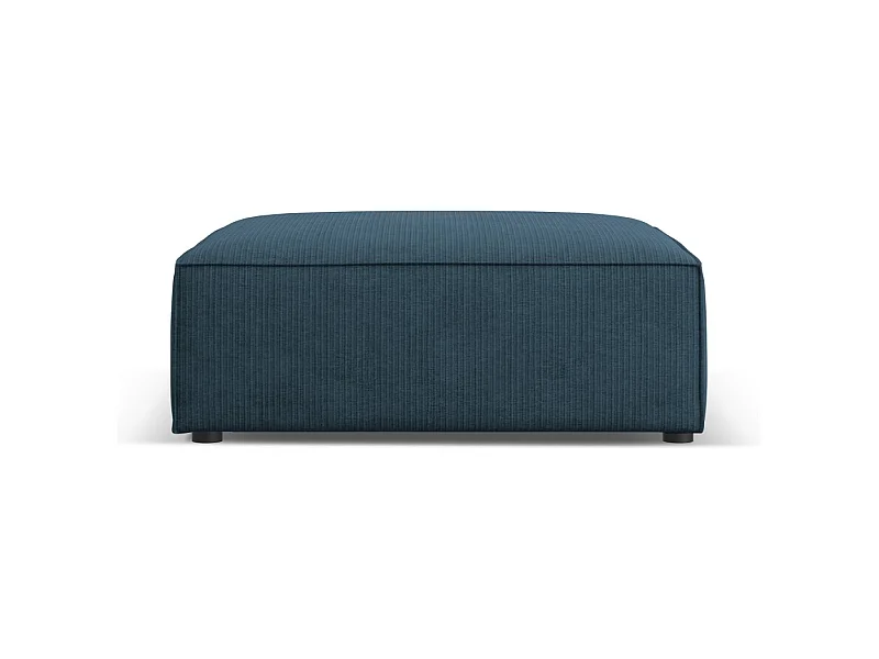 Cosmopolitan Design - Pouf "Arendal" aus Chenille-Stoff mit Rippeneffekt marineblau - 102x80x40cm