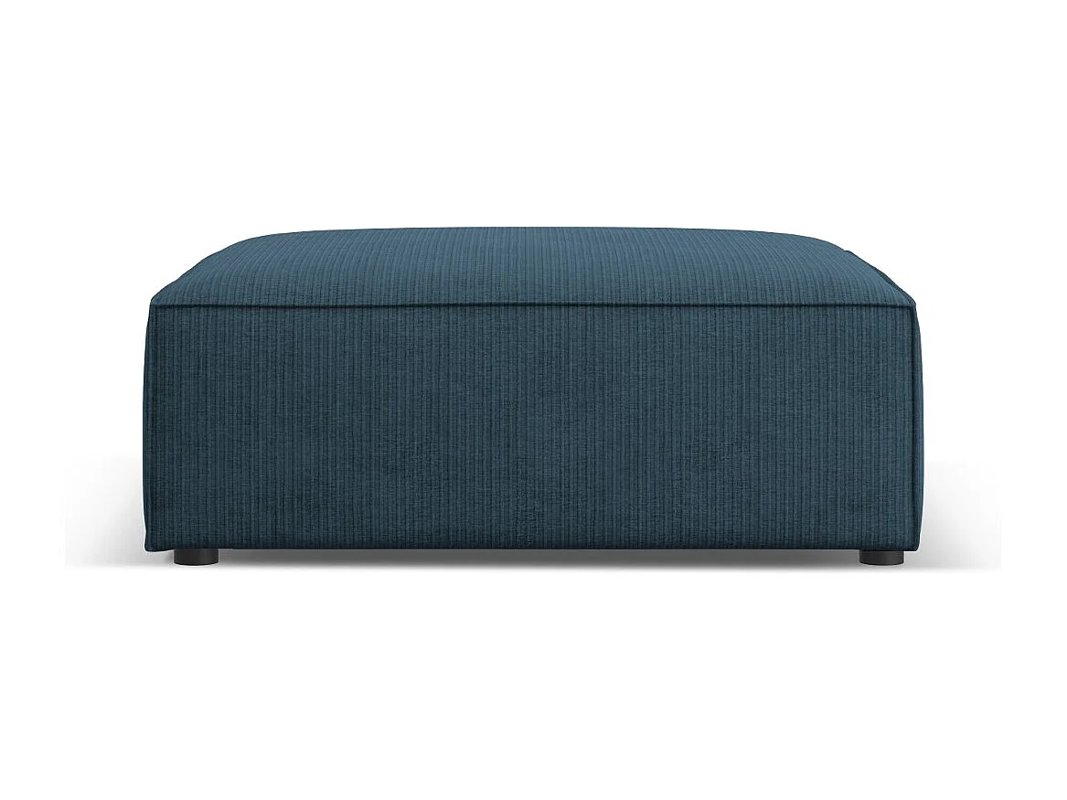 Cosmopolitan Design - Pufe "Arendal" em tecido chenille com efeito canelado azul marinho - 102x80x40cm