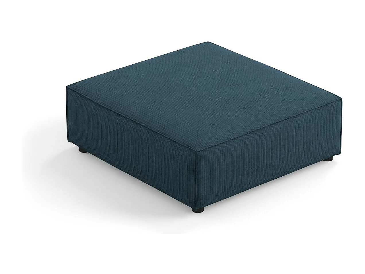 Cosmopolitan Design - Pufe "Arendal" em tecido chenille com efeito canelado azul marinho - 102x80x40cm