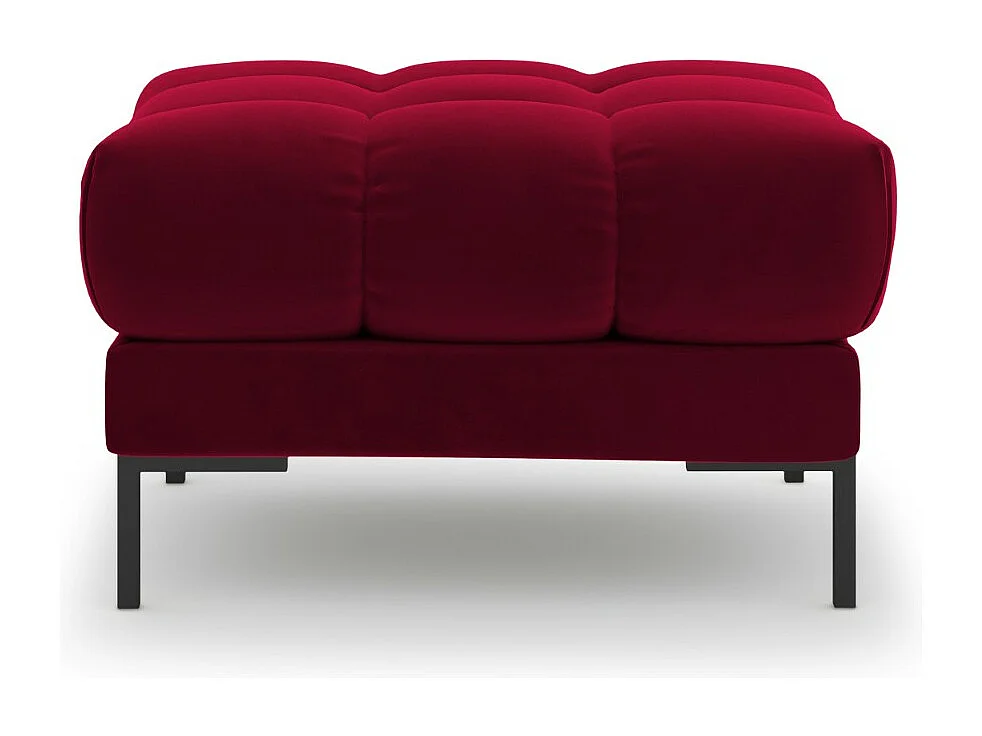 Cosmopolitan Design - Pouf "Bali" aus Samt rot - 60x60x41cm