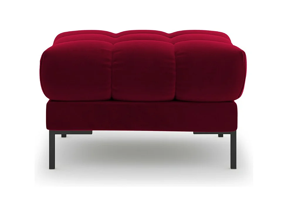 Cosmopolitan Design - Puf "Bali" de terciopelo rojo - 60x60x41cm