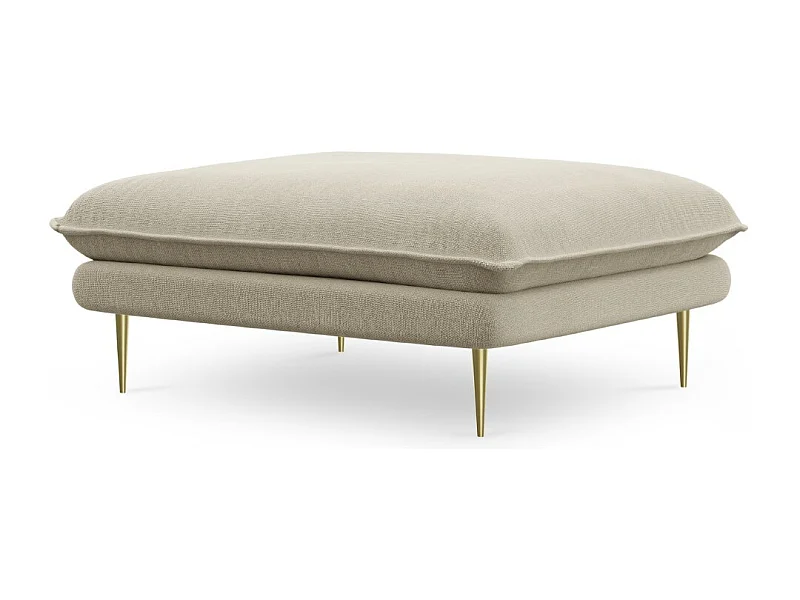 Cosmopolitan Design - Poef "Vienna" Structurele stof, Beige - 100x80x43cm