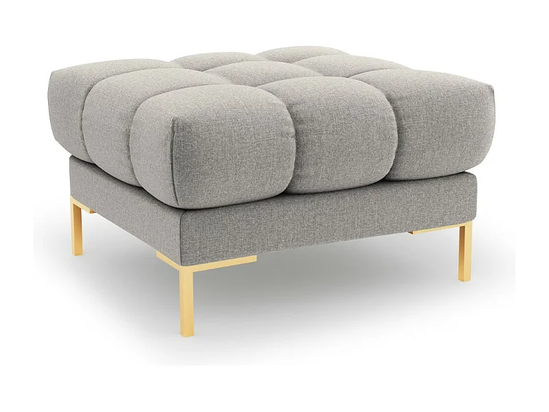 Cosmopolitan Design - Puf "Bali" de tejido estructural gris claro - 60x60x41cm