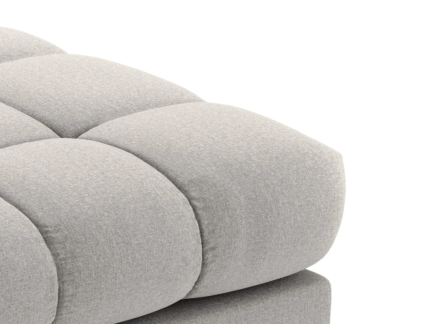 Cosmopolitan Design - Pouf "Bali" aus strukturiertem Stoff hellgrau - 60x60x41cm