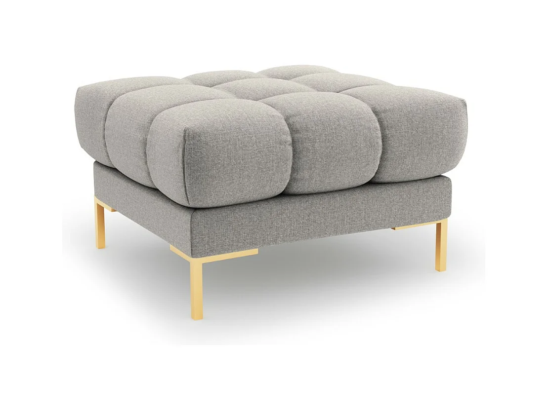 Cosmopolitan Design - Pouf "Bali" en tissu structurel gris clair - 60x60x41cm