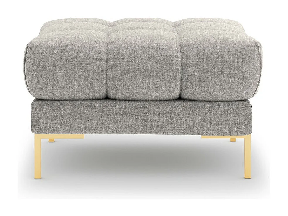 Cosmopolitan Design - Puf "Bali" de tejido estructural gris claro - 60x60x41cm