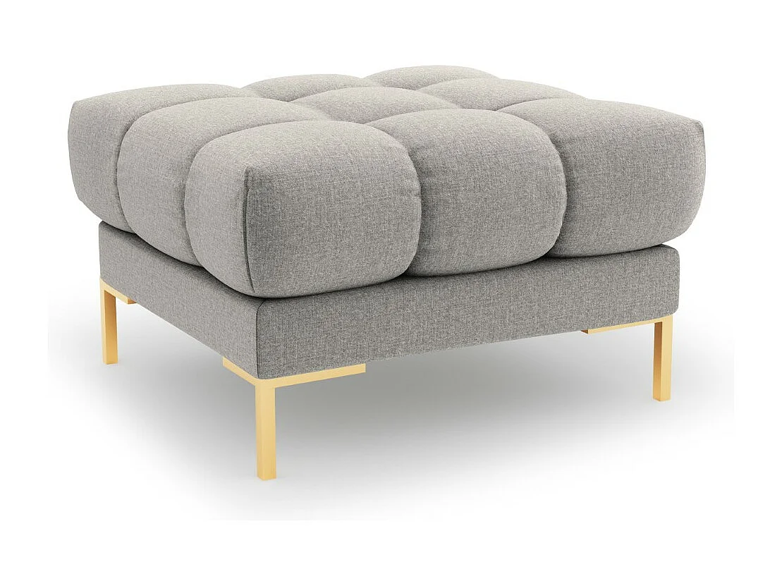 Cosmopolitan Design - Pufe "Bali" em tecido estrutural cinza claro - 60x60x41cm